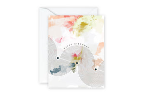 happy birthday abstract greeting card by pixelimpress