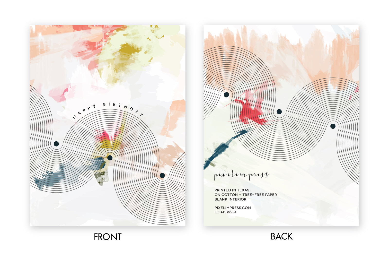 happy birthday abstract greeting card by pixelimpress