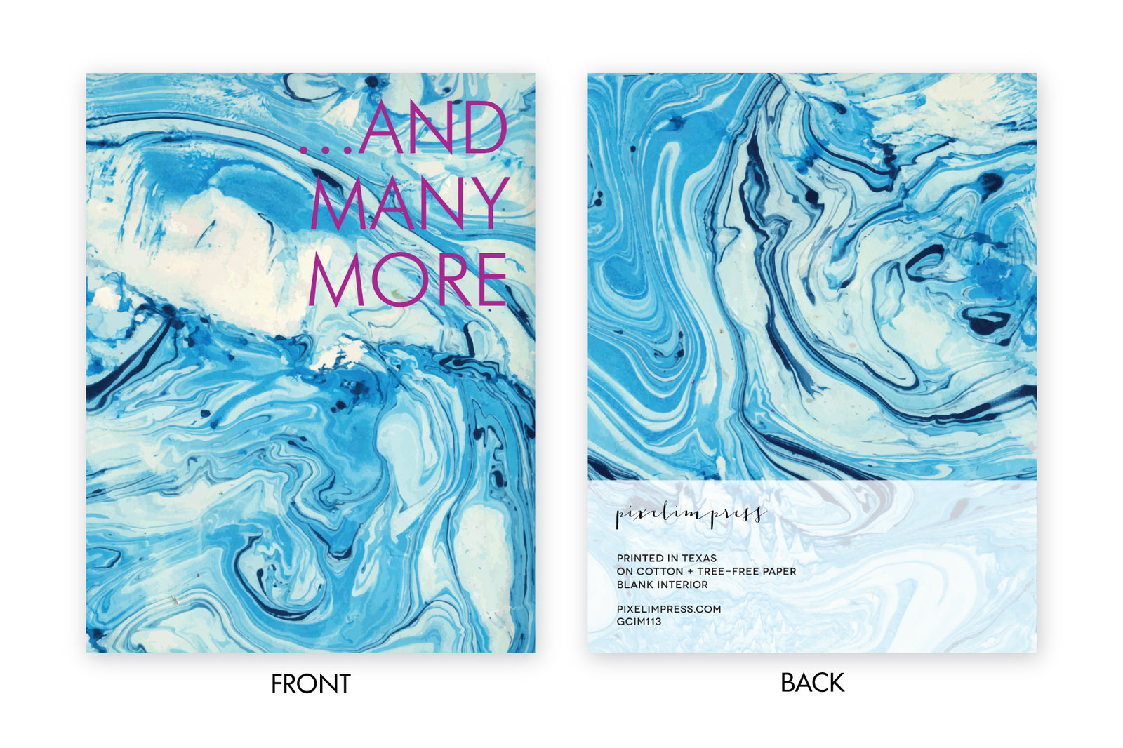 AND MANY MORE Aqua/Indigo Marble Card