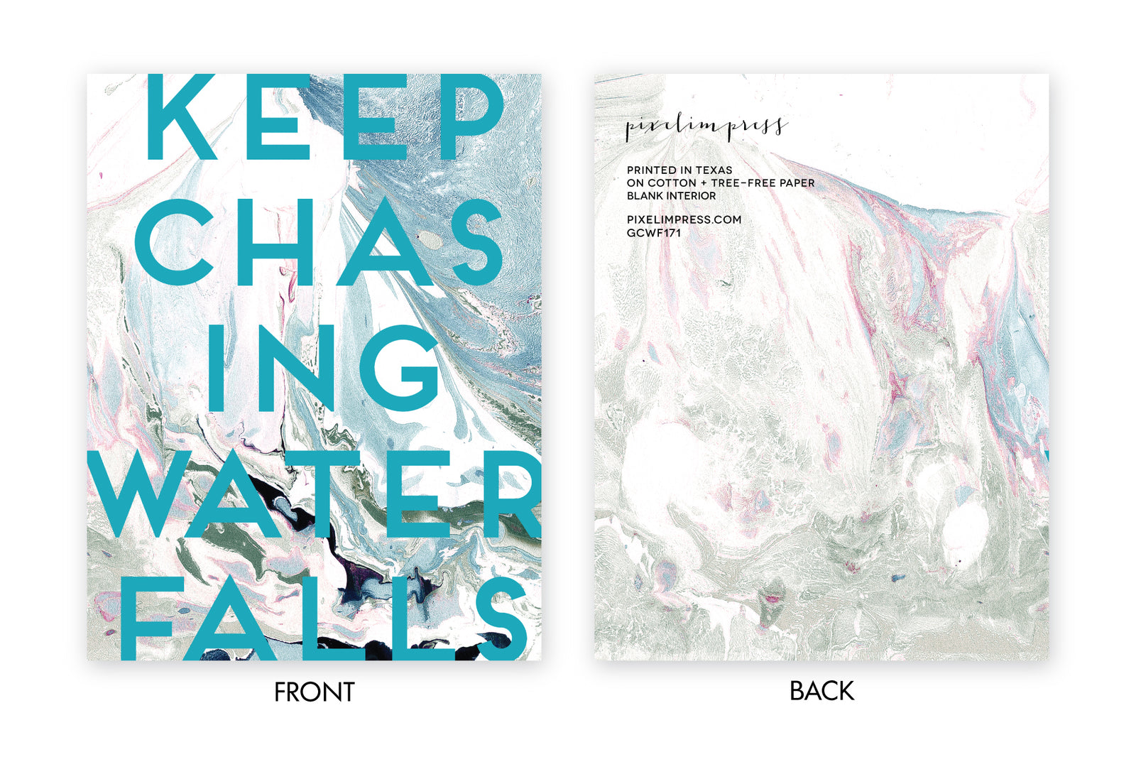 KEEP CHASING WATERFALLS Aqua Marble Card