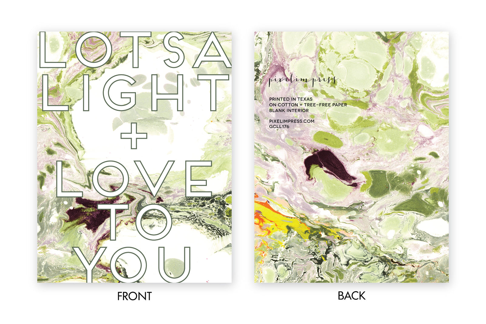 LOTSA LIGHT + LOVE TO YOU  Marble Greeting Card