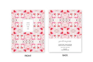 LOVE IS IN THE AIR Coral Tiled Marble Card