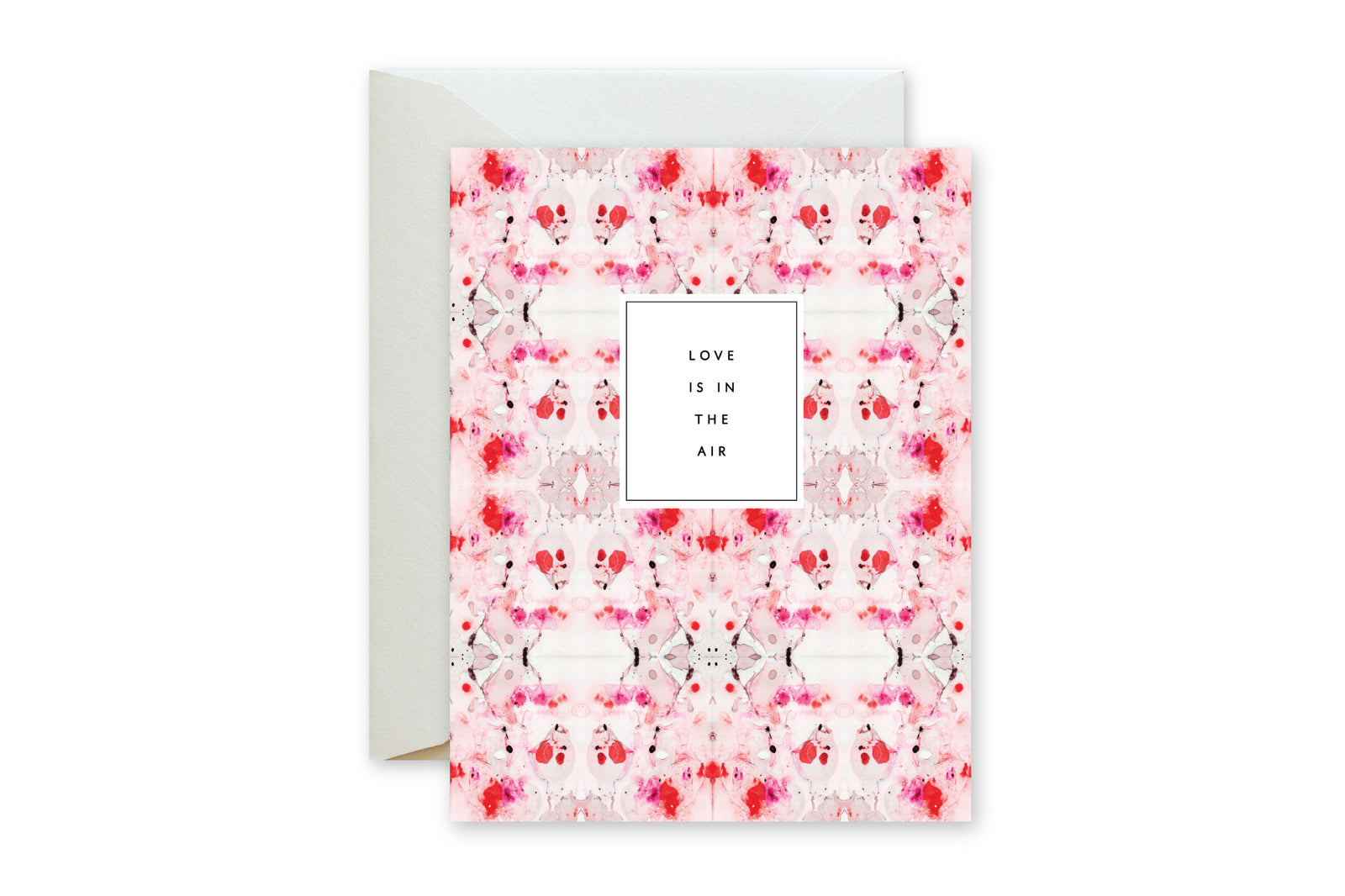 LOVE IS IN THE AIR Coral Tiled Marble Card