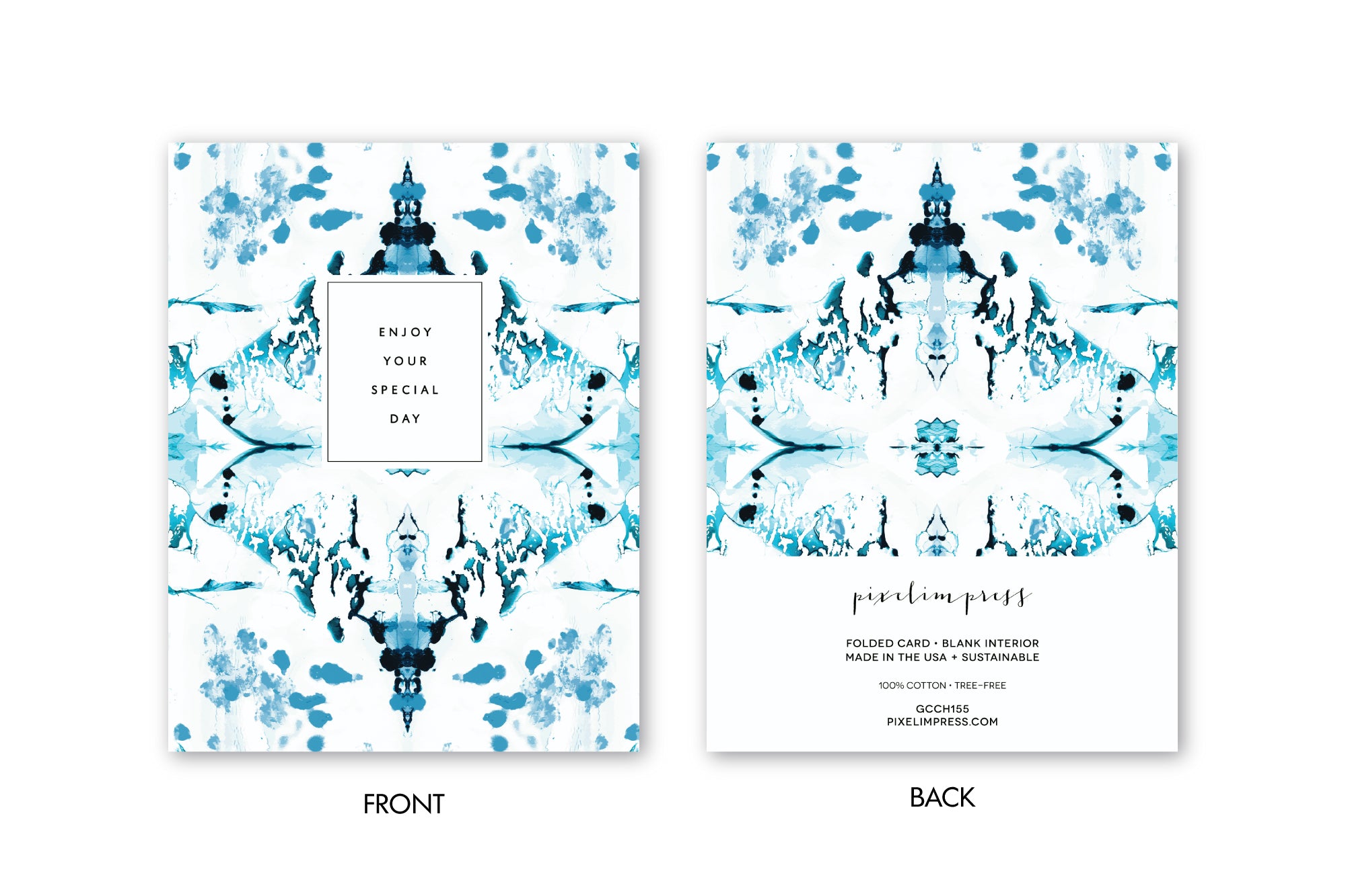 ENJOY YOUR SPECIAL DAY Blue + White Chinoiserie Card