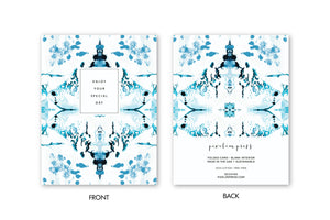 ENJOY YOUR SPECIAL DAY Blue + White Chinoiserie Card