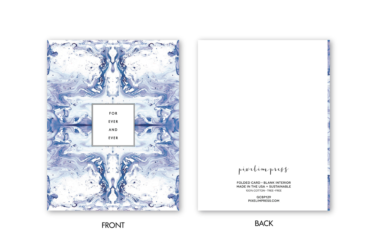 FOREVER AND EVER Tiled Blue and Lavender Marble Card
