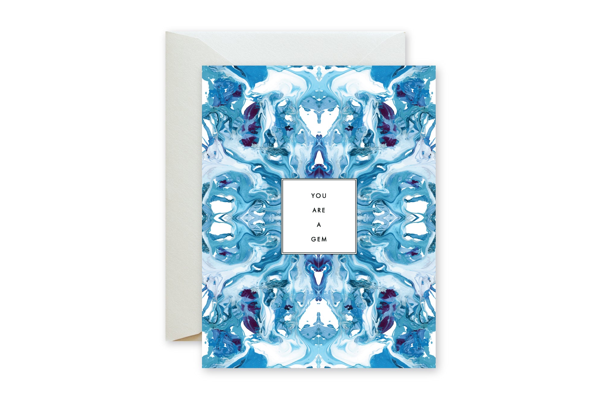 YOU ARE A GEM Blue Purple Tiled Marble Card
