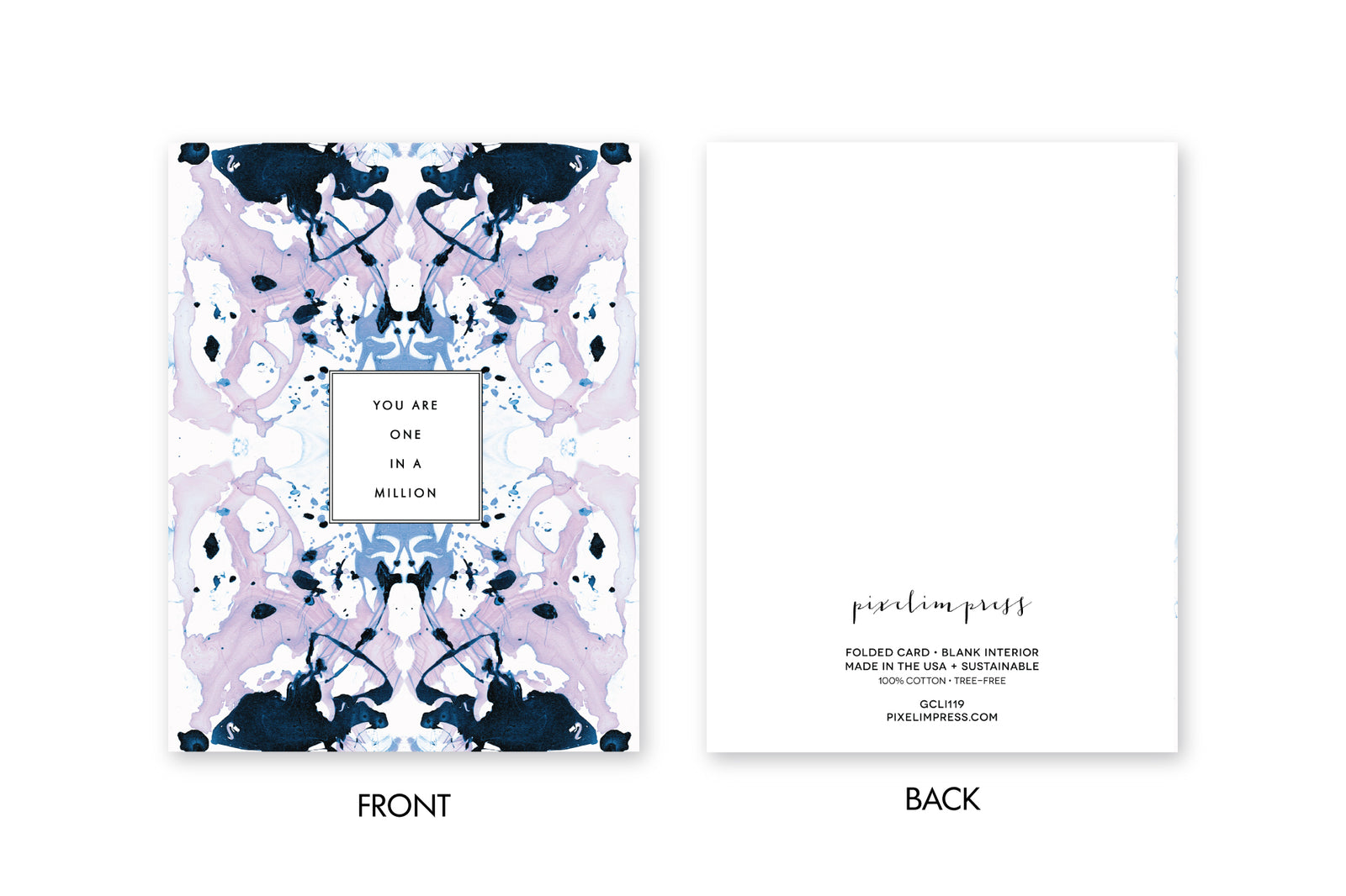 ONE IN A MILLION Lavender Indigo Tiled Marble Card