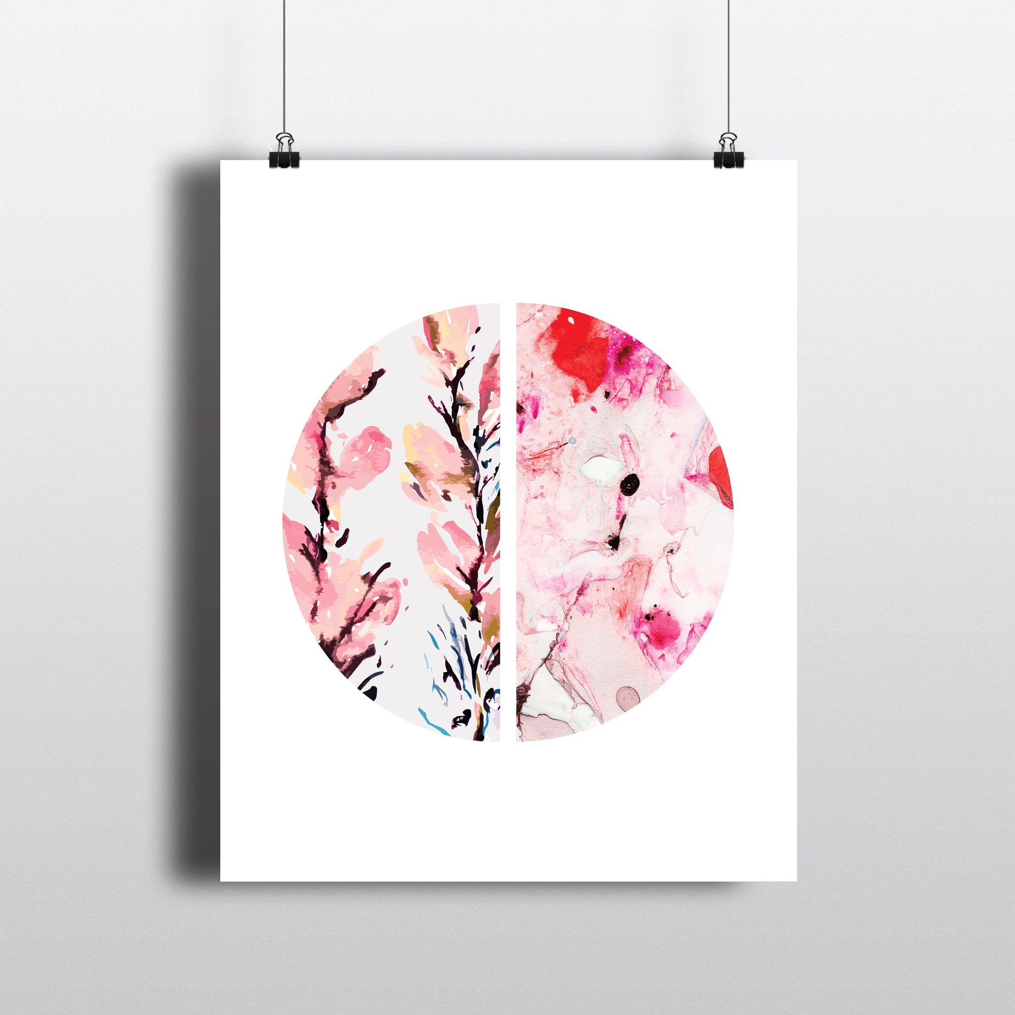 Art Print Peach Floral + Marble ~ 8x10