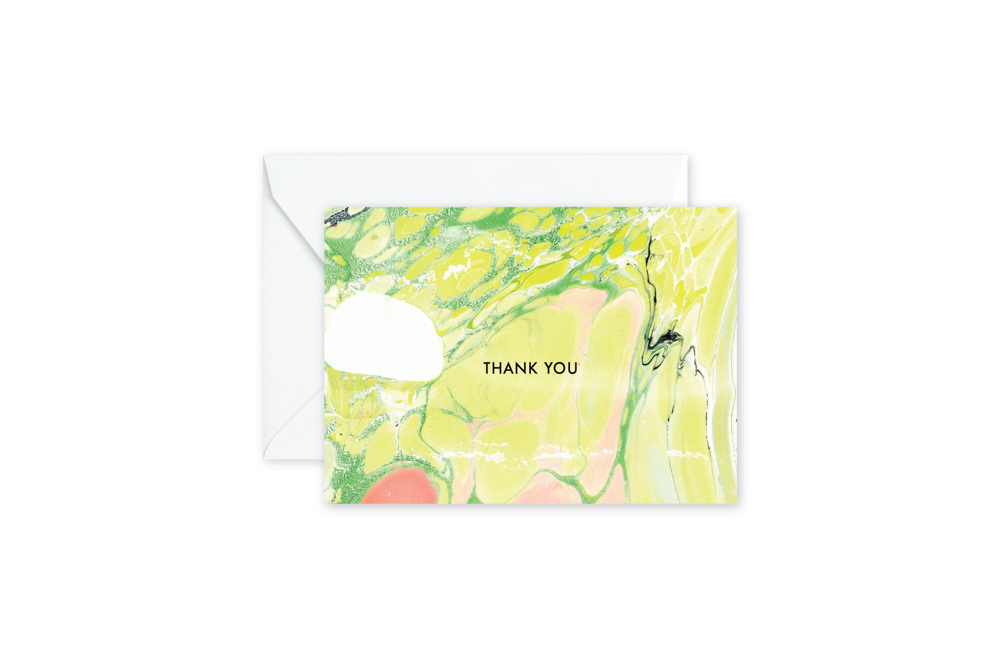 THANK YOU Chartreuse Marble Notecards