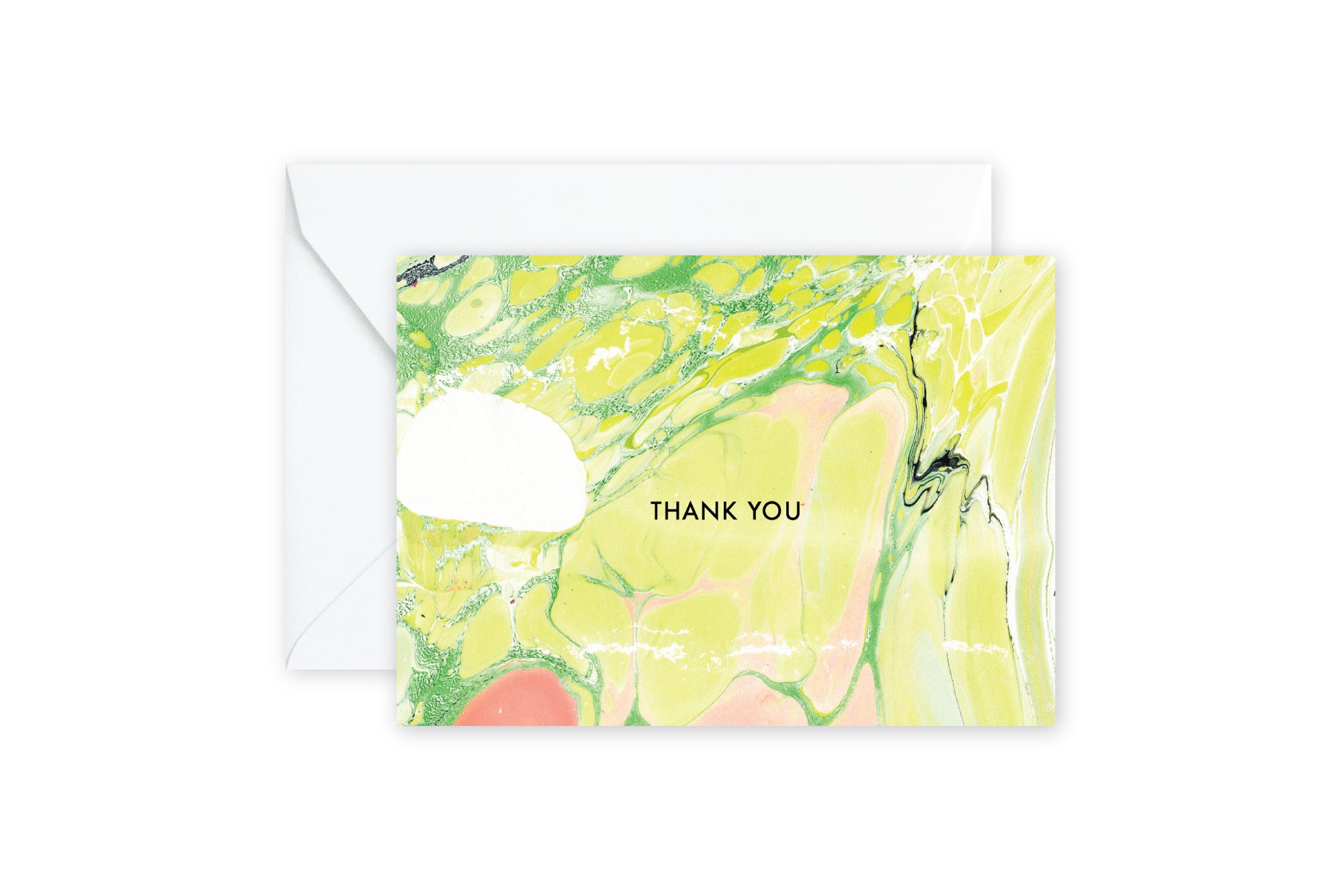 THANK YOU Chartreuse Marble Notecards