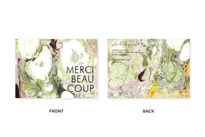 MERCI BEAUCOUP Green Marble Notecards