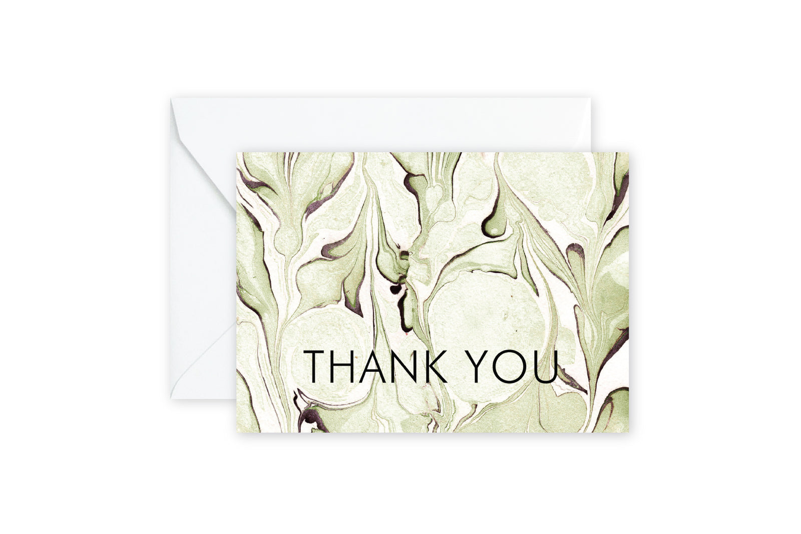 THANK YOU Sage Green Marble Notecards