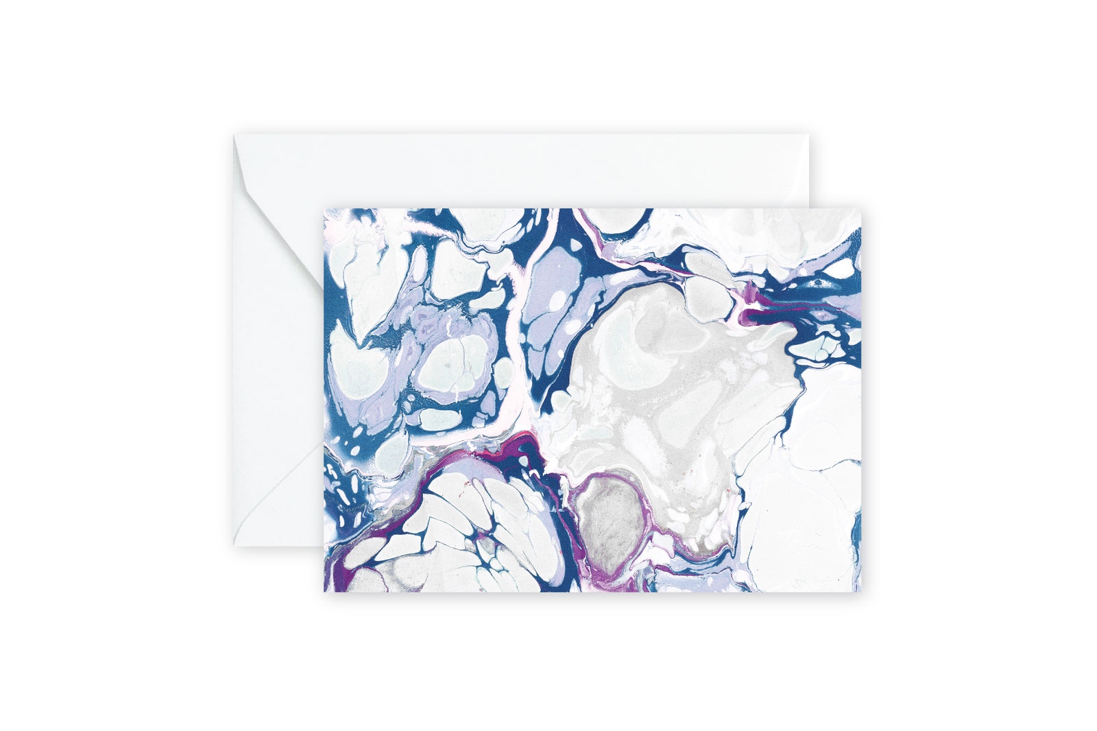 Indigo Fuschia Marble  Notecards