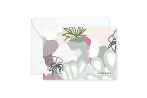 Abstract HELLO Plant Notecards