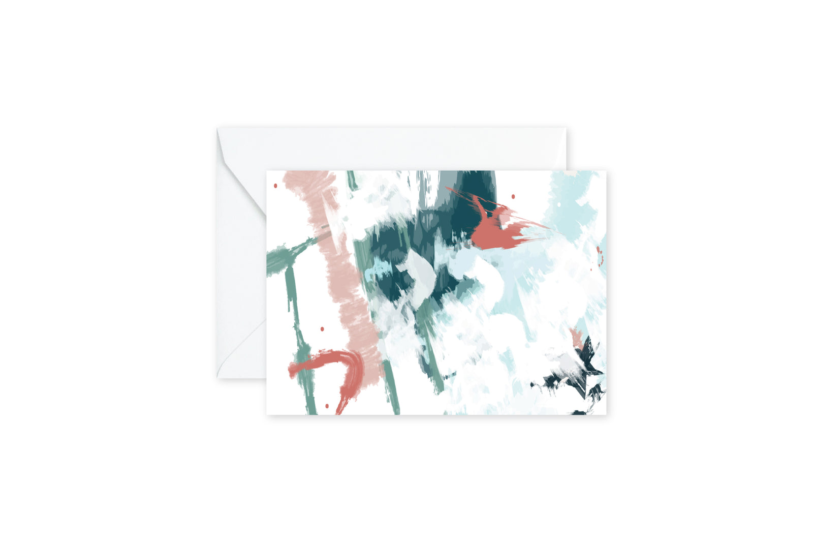 Aqua Green Abstract Notecards