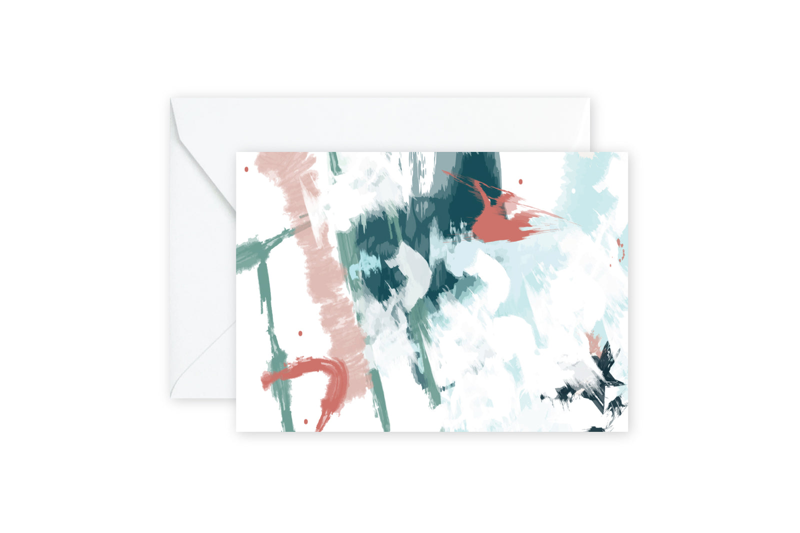 Aqua Green Abstract Notecards