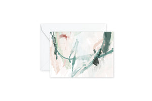 Peach Green Abstract Notecards