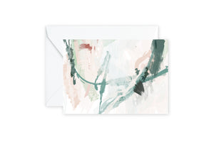 Peach Green Abstract Notecards
